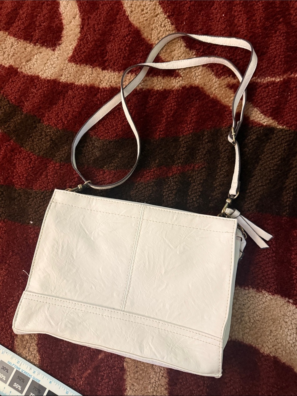 White Crossbody Shoulder Bag - Women
